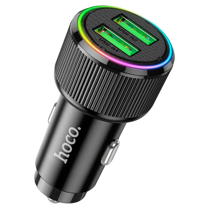 NZ14 CARGADOR P/ AUTO DOBLE NEGRO