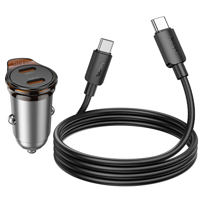 NZ16B CARGADOR+CABLE T-C A IP P/AUTO GRIS 45W