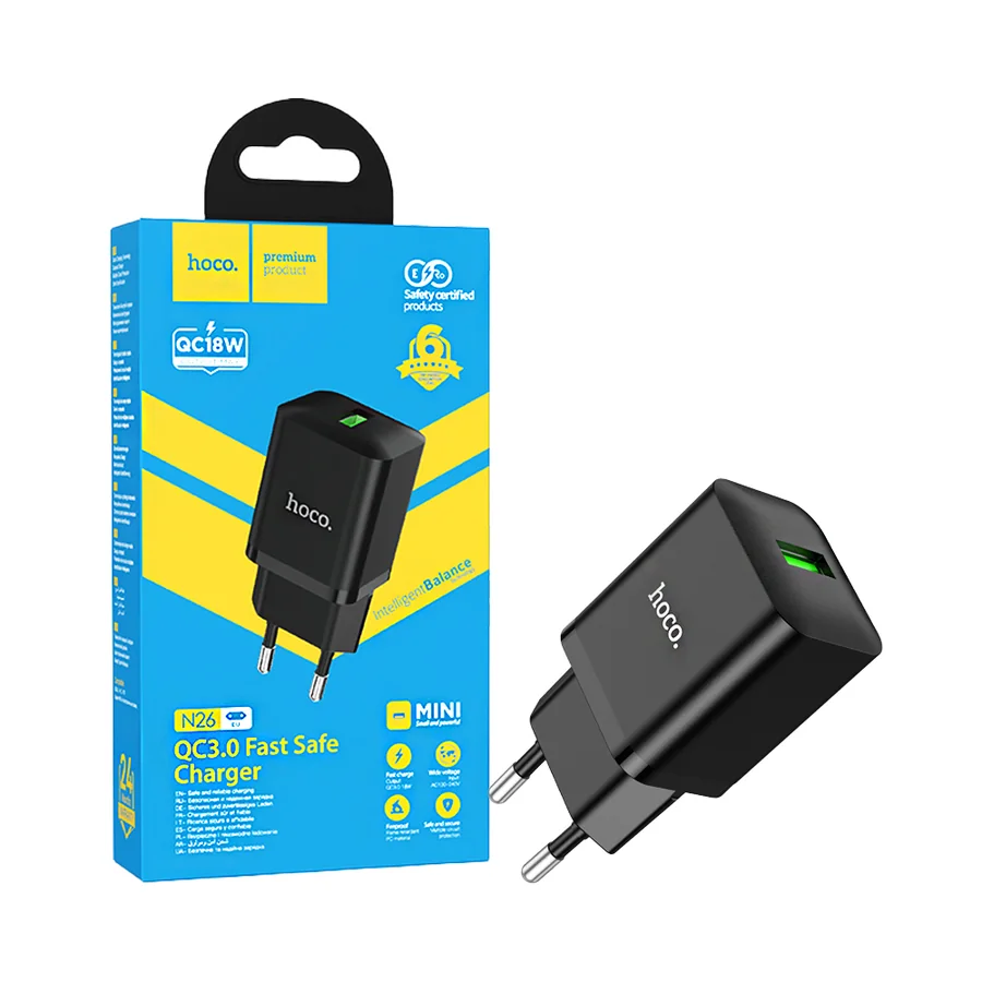N26 CARGADOR USB-A NEGRO