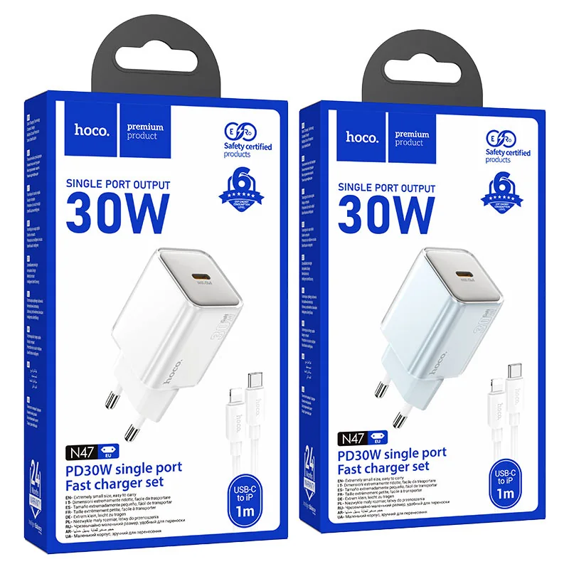 N47 CARGADOR+CABLE T-C A T-C AZUL 30W